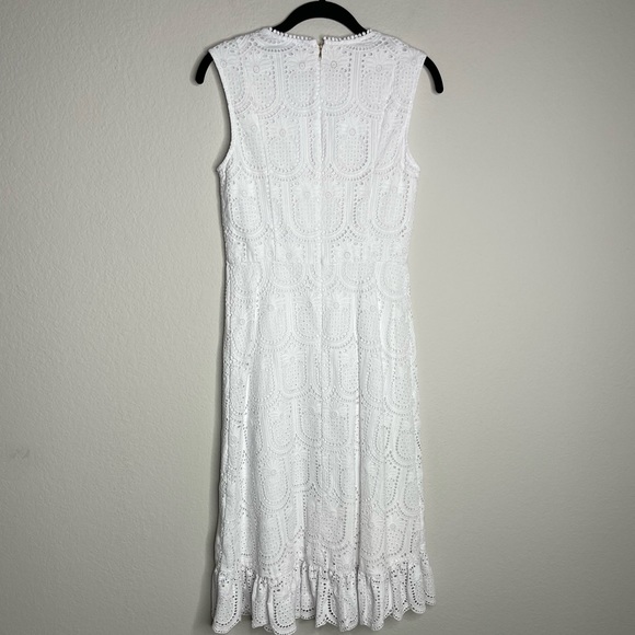 Draper James White Pineapple Eyelet Midi Dress 2 - Picture 6 of 7